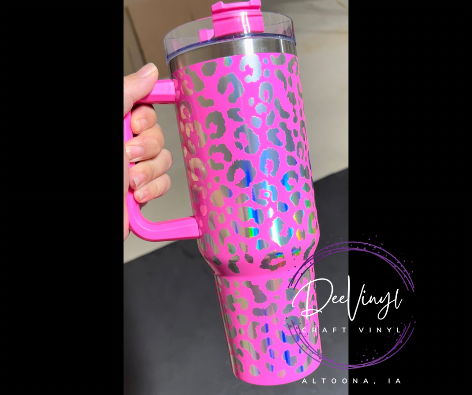 40 oz Holographic Glitter Sublimation Double Walled Screw Top Matte Tumbler